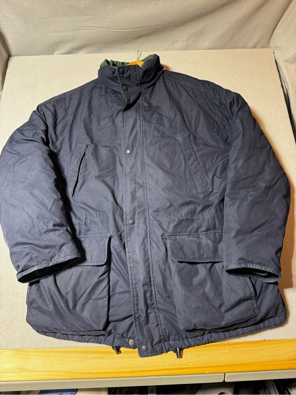Eddie Bauer Men’s XXL Tall Navy Goose Down Insulated Parka Jacket